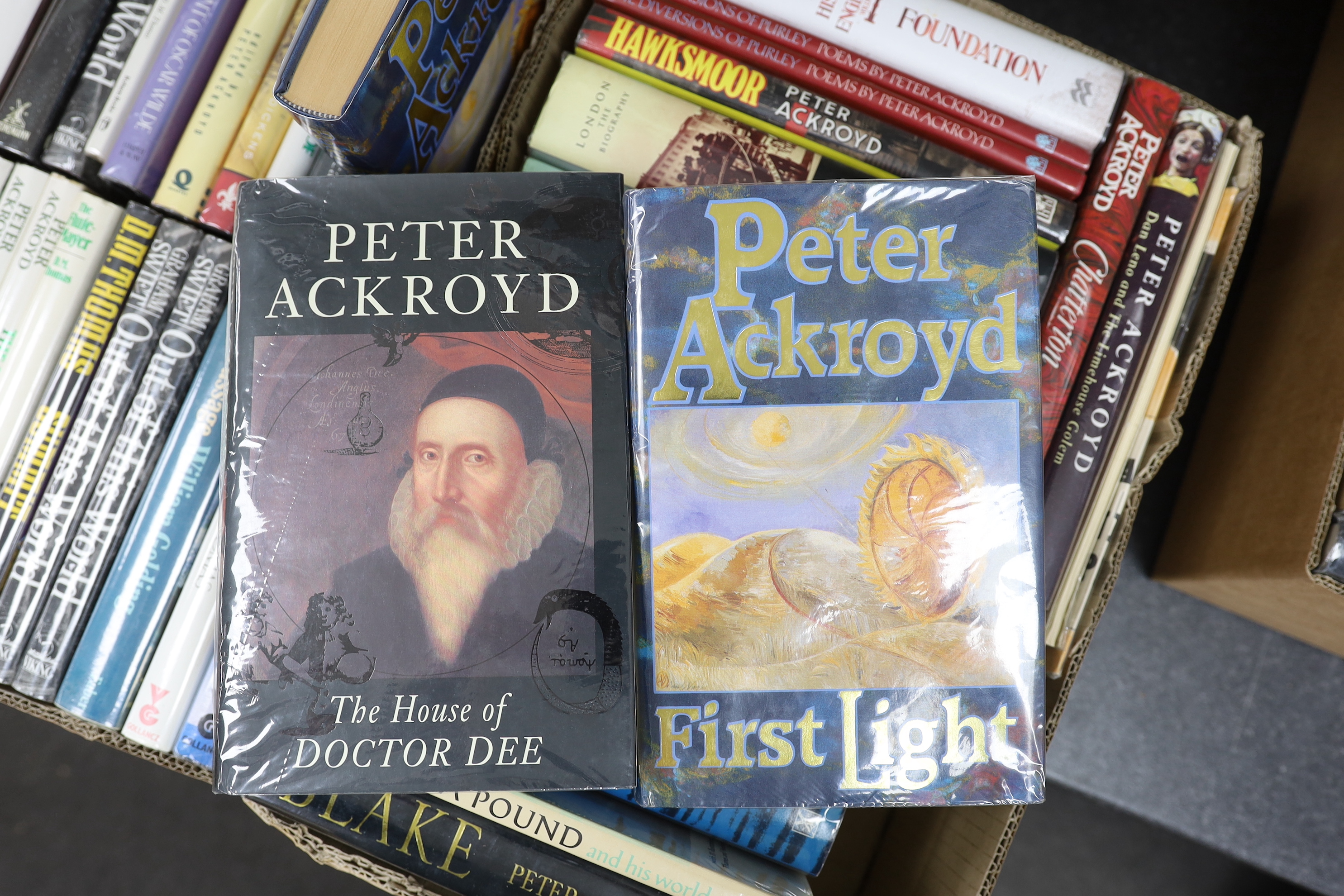 Ackroyd, Peter. London Lickpenny. Ferry Press, 1973. One of a limited edition of 500 copies. Country Life. 1978. One of a limited edition of 350 copies. Chatterton. 1987; The Diversions of Purley. Poems by Peter Ackroyd.